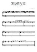 Téléchargez l'arrangement pour piano de la partition de Drunken sailor en PDF